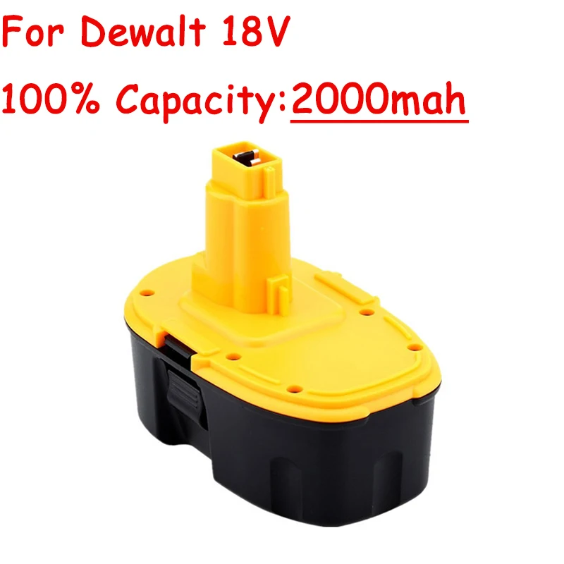 For Dewalt 18V Battery 100% 2000mAh DC9096 DW9096 DE9039 DE9095 DW9098 18Volt Battery Cordless Power Tool +Charger