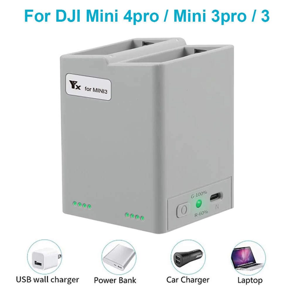 For DJI Mini 3Pro/4Pro Battery Two Way Charging Hub Drone Battery Charger for Mini 3/3Pro/4Pro Series Drone Accessories