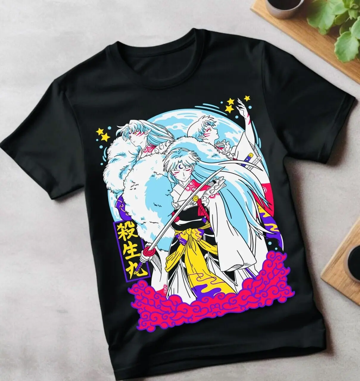 

Inuyasha Sesshomaru T-shirt Red Moon Inu Yasha Kawaii Girl Gift Shirt All color