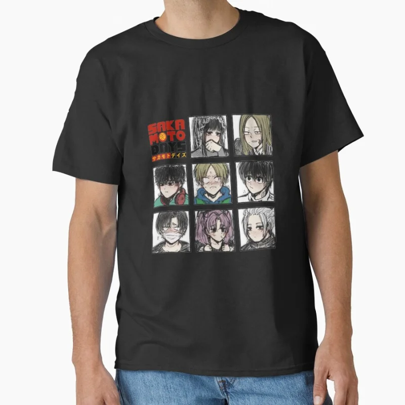 

80s Manga SAKAMOTO DAYS Anime t shirt for men Large size Tops S-6XL 100% cotton mens Clothes