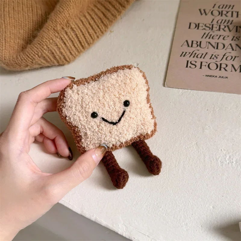 Cartoon Plush Bread One-size-fits-all Case for AirPods 4 Airpod 1 2 3 Pro Pro2 Earbuds Case Cover