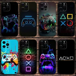 Game Console Gamepad Gamer Play Phone Case For iPhone 16,15,14,13,12,11,Pro,X,XS,Max,XR,Plus,Mini Soft Black Cover