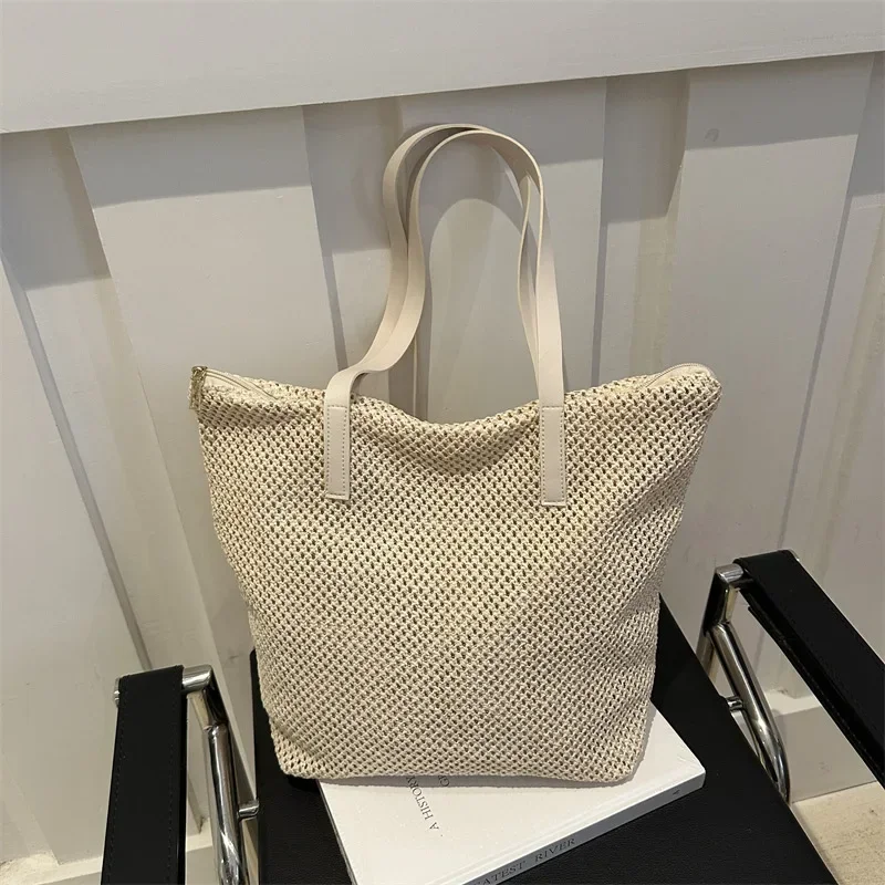 

Summer large-capacity straw women bag women's commuter shoulder bag seaside beach woven messenger tote handbag