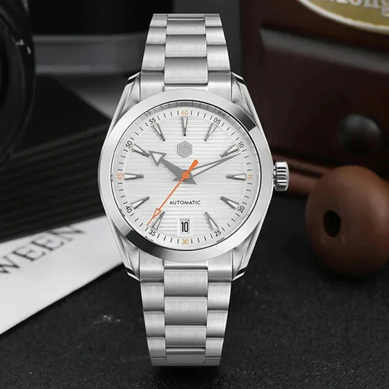 ساعة سان مارتن 38 ملم كرونومتر للرجال SN0113W V2 NH35 حركة أوتوماتيكية ياقوت BGW9 ضوء ليلي مقاوم للماء 100 متر