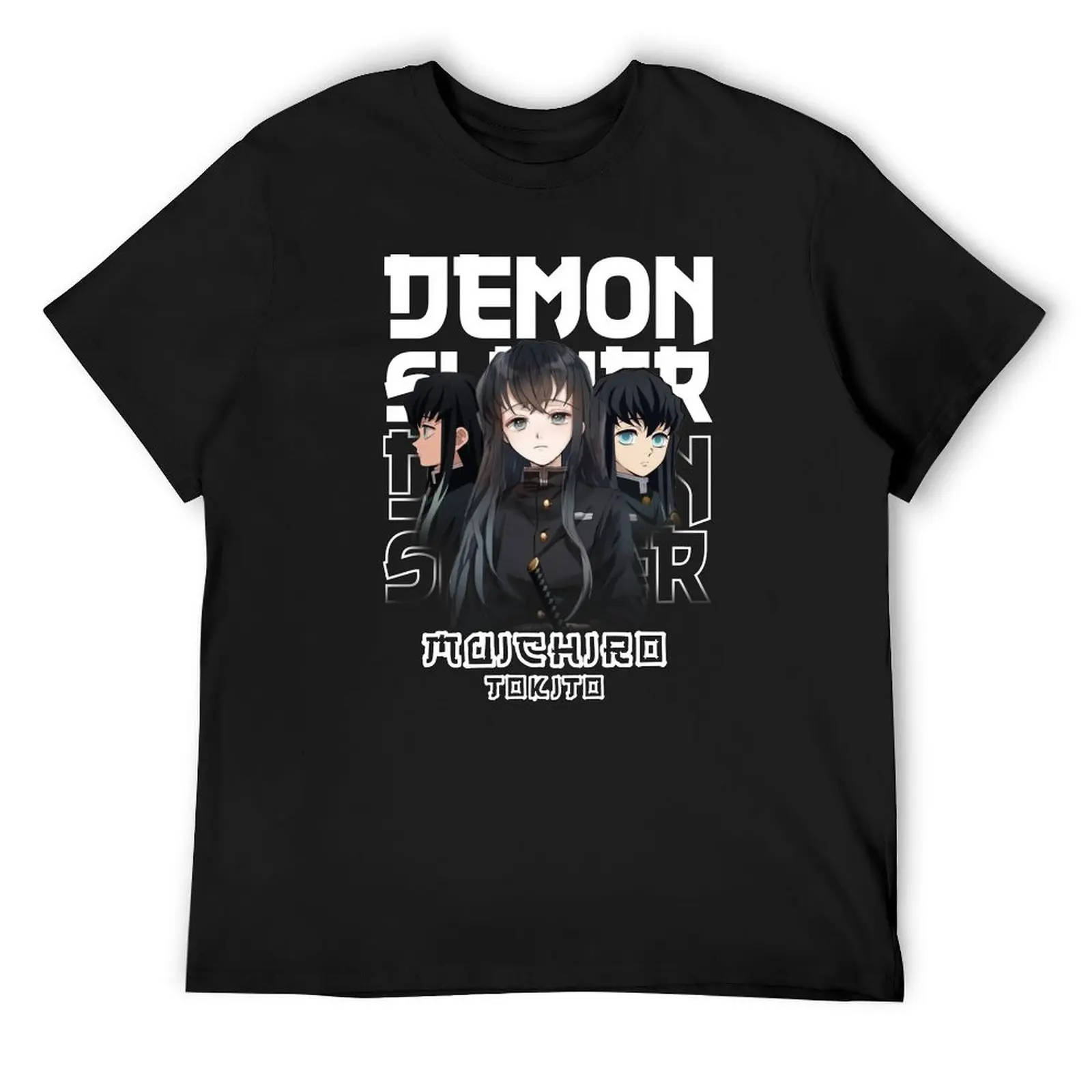 Muichiro Tokito Demon Slayer Black Tshirt Tee T-Shirt heavyweights cute clothes Short sleeve tee men