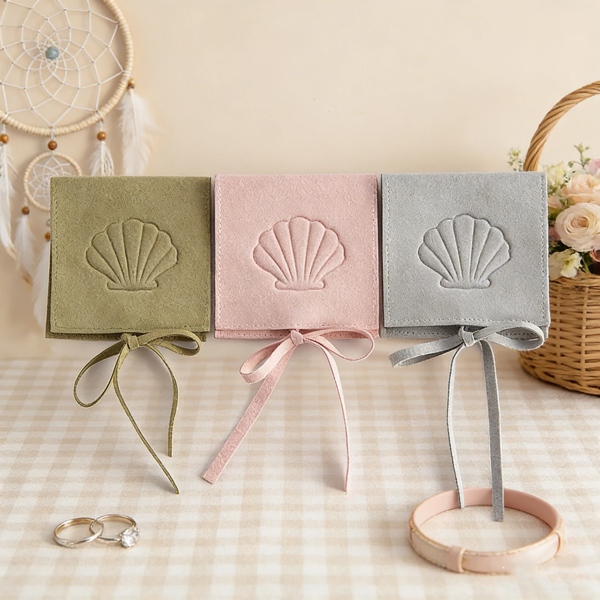 

100 шт./лот, подарочные мешочки для украшений с индивидуальным логотипом, из микрофибры, бархатные, с лентой, для серег, колец, свадебных подарков, мешочки для хранения