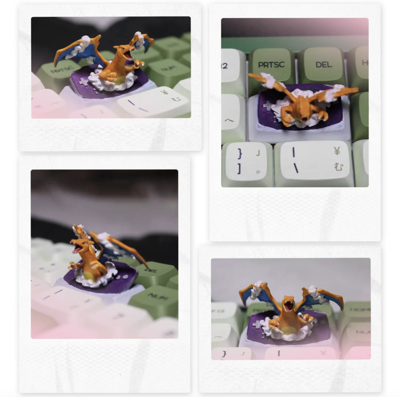 Pokemon Anime Character Keycap Mechanical Keyboard Resin Stereoscopic Keycap Charizard 2U Delete Backspace Key