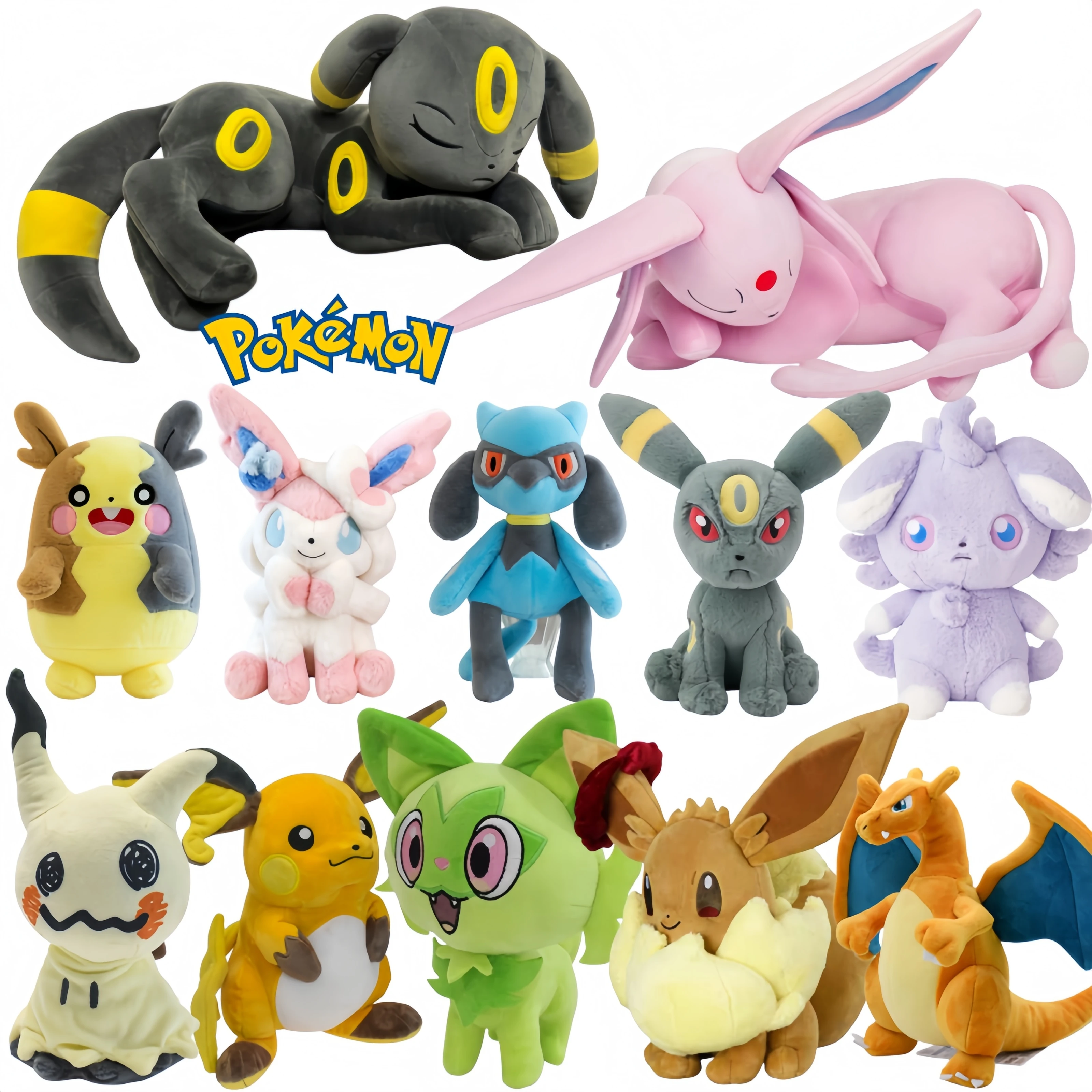 Image of Pokemon Morpeko Lucario Riolu Plüschtiere Niedliche Weiche Espurr Vaporeon Sylveon Umbreon Raichu Charizard Sprigatito Mimikyu Kuscheltiere