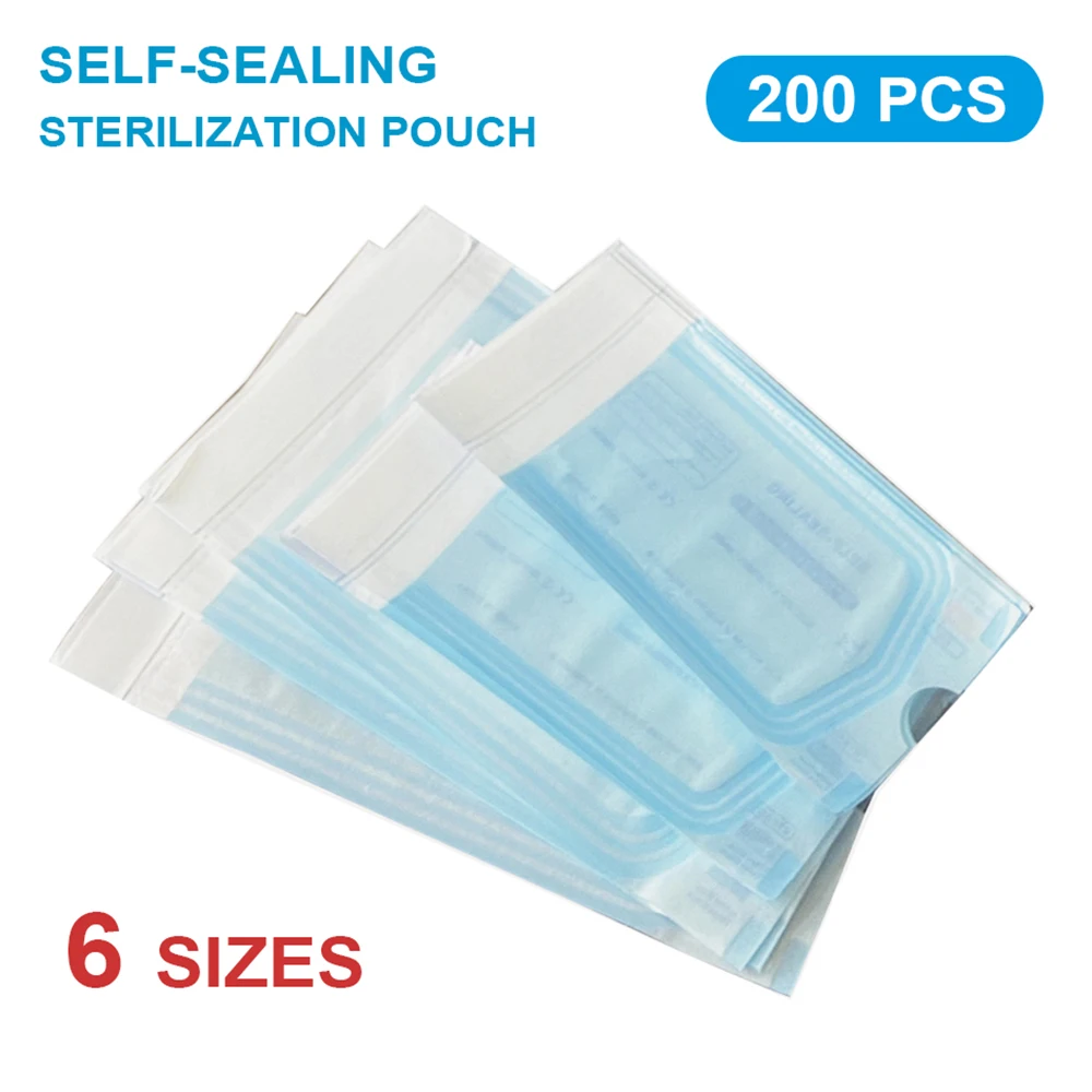 200pcs/Box Dental Self-sealing Sterilization Pouches Bags Medical-grade Disposable Tattoo Dental Nail Art Accessories