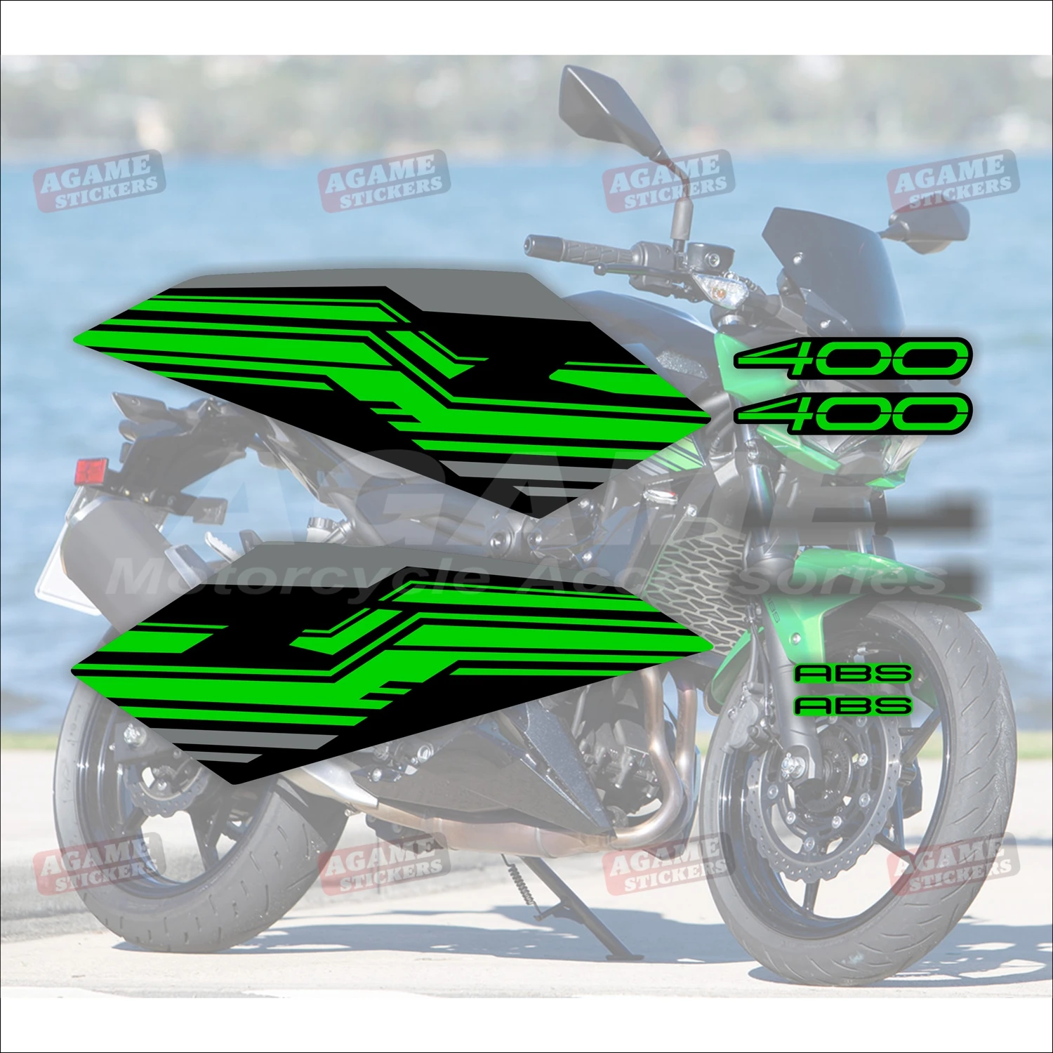 For KAWASAKI Z400 Z250 2018-2023 Motorcycle Fairing Shell Line Decals Full Car Stickers Reflective Decorative