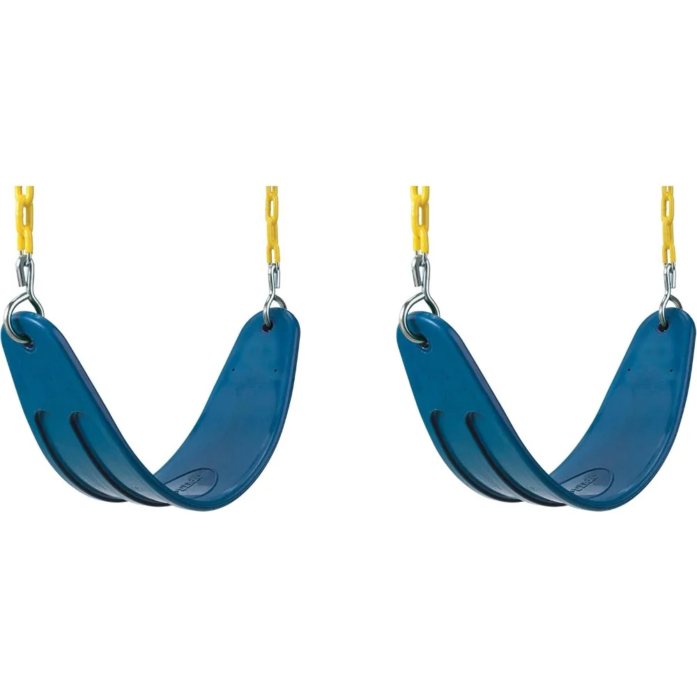 

Heavy-Duty Outdoor Swing Set with Coated Chains, Blue, Pack of 2 - Supports Up to 250 lbs