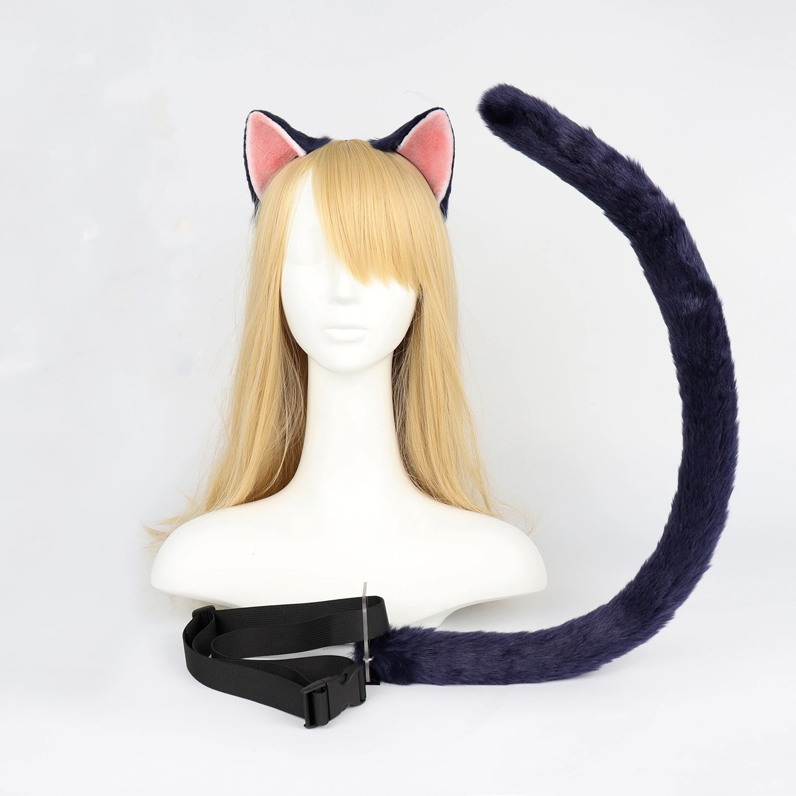 Handmade Anime Beast Tail Beast Ear Accessories Moonlight Cosplay Simulation Cat Ear Tail Set Hair Hoop Headwear Performance Pro