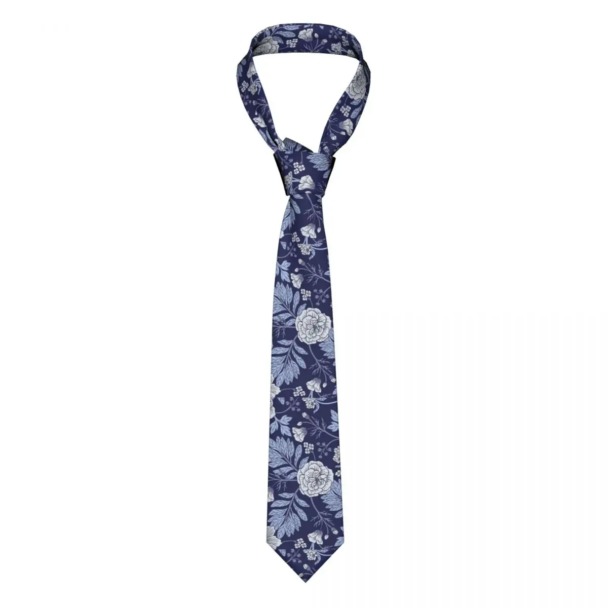 

Blue Floral Men Necktie Fashion Polyester 8 cm Wide Flower Neck Tie for Men Shirt Accessories Gravatas Wedding Gift