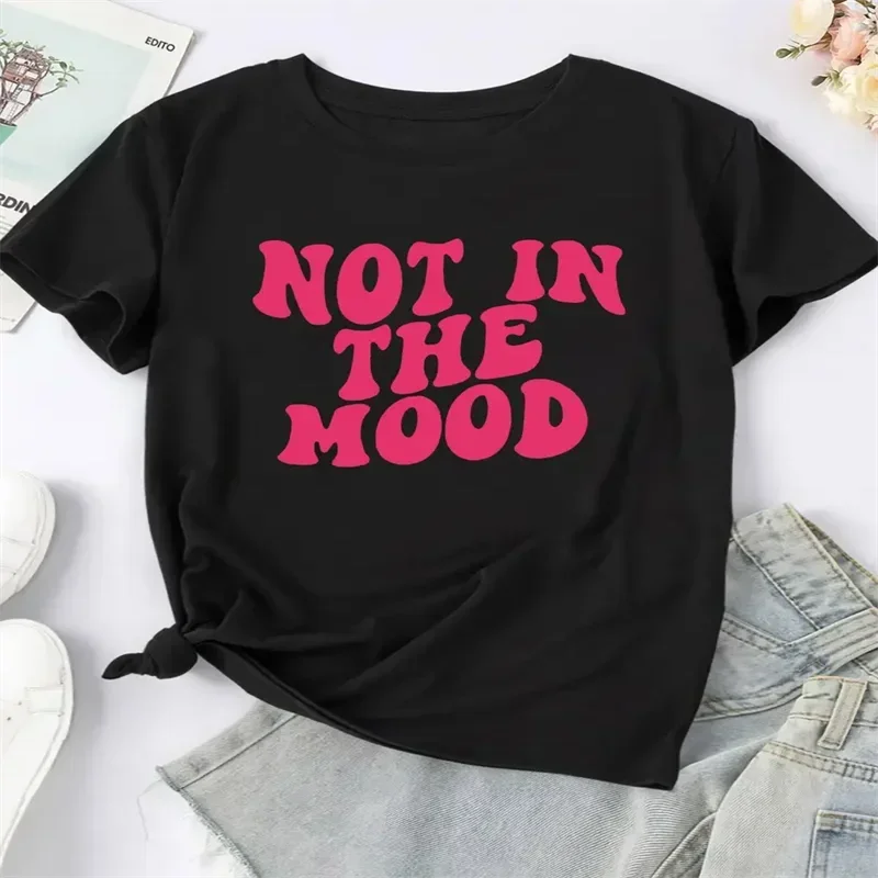 

Повседневная футболка больших размеров для женщин с принтом-слоганом, пляжный топ в стиле Харадзюку, с коротким рукавом, эстетичная повседневная одежда