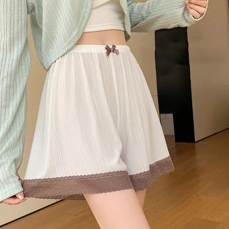 

Summer Thin Anti-Exposure No Curling Casual Loose Lace Safety Shorts Leggings For Women