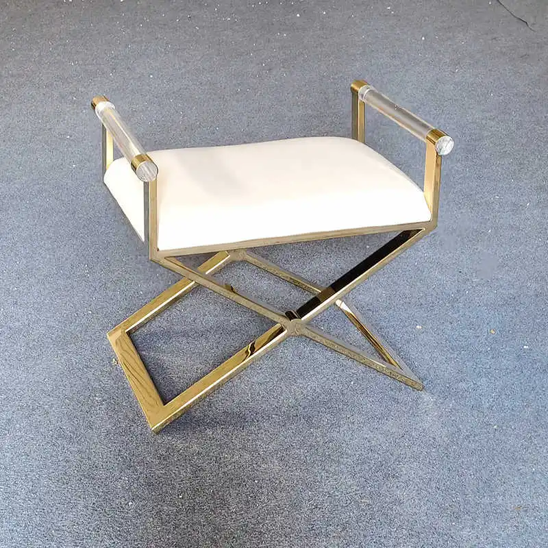 fA-Luxury Dining Chair Acrylic With Stainless Steel Dining Furniture for Home Foot Stool Hotel Hotel Restaurant Wedding·