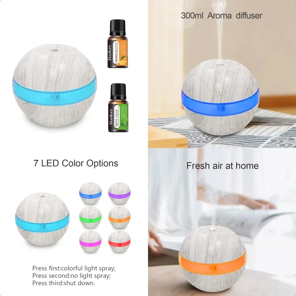 เครื่องทําความชื้น 2-in-1 ขนาด 300 มล. + เครื่องกระจายน้ํามันหอมระเหยพร้อมคุณสมบัติระดับพรีเมียมในราคาเริ่มต้น