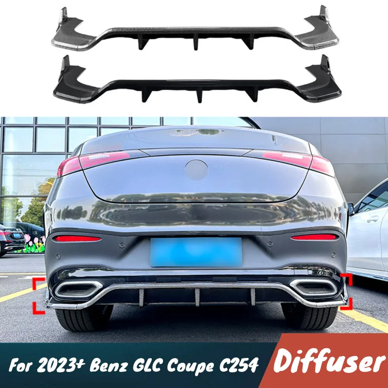 

Для Mercedes Benz GLC Coupe C254 AMG 2023 + автомобильный задний бампер, диффузор, сплиттер, комплект кузова, черные аксессуары для внешней тюнинга