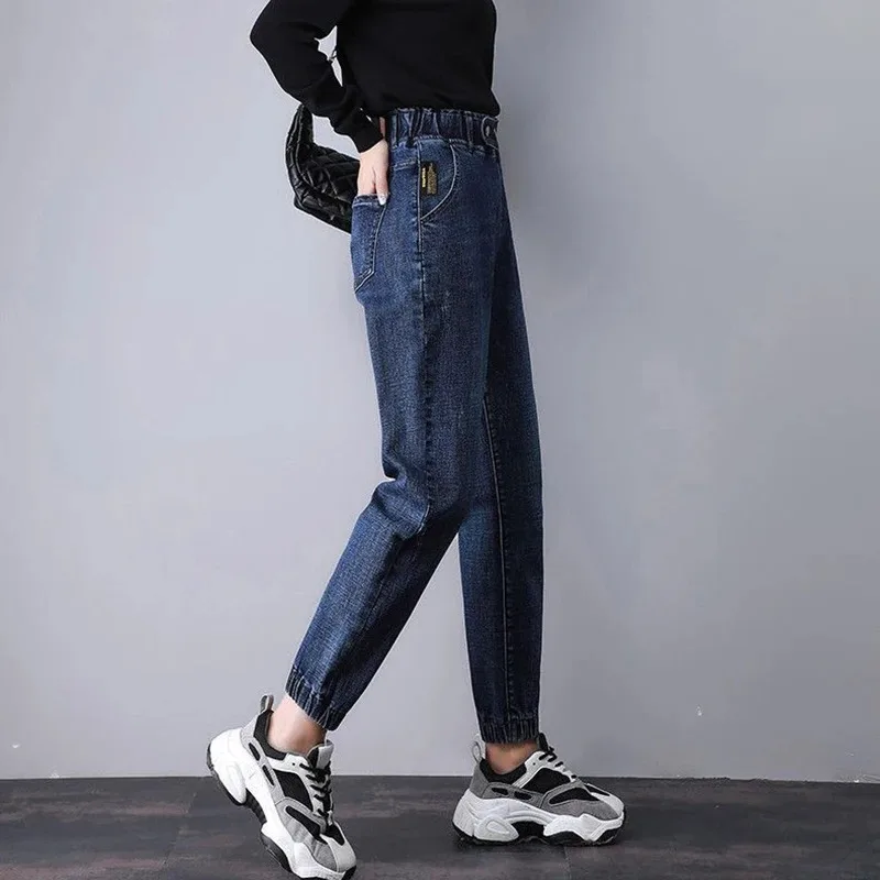 High Waist Ankle-length Pantalones Women\'s Jogger Jeans Spring Fall Casual Baggy Harem Denim Pants Korean New Straight Vaqueros