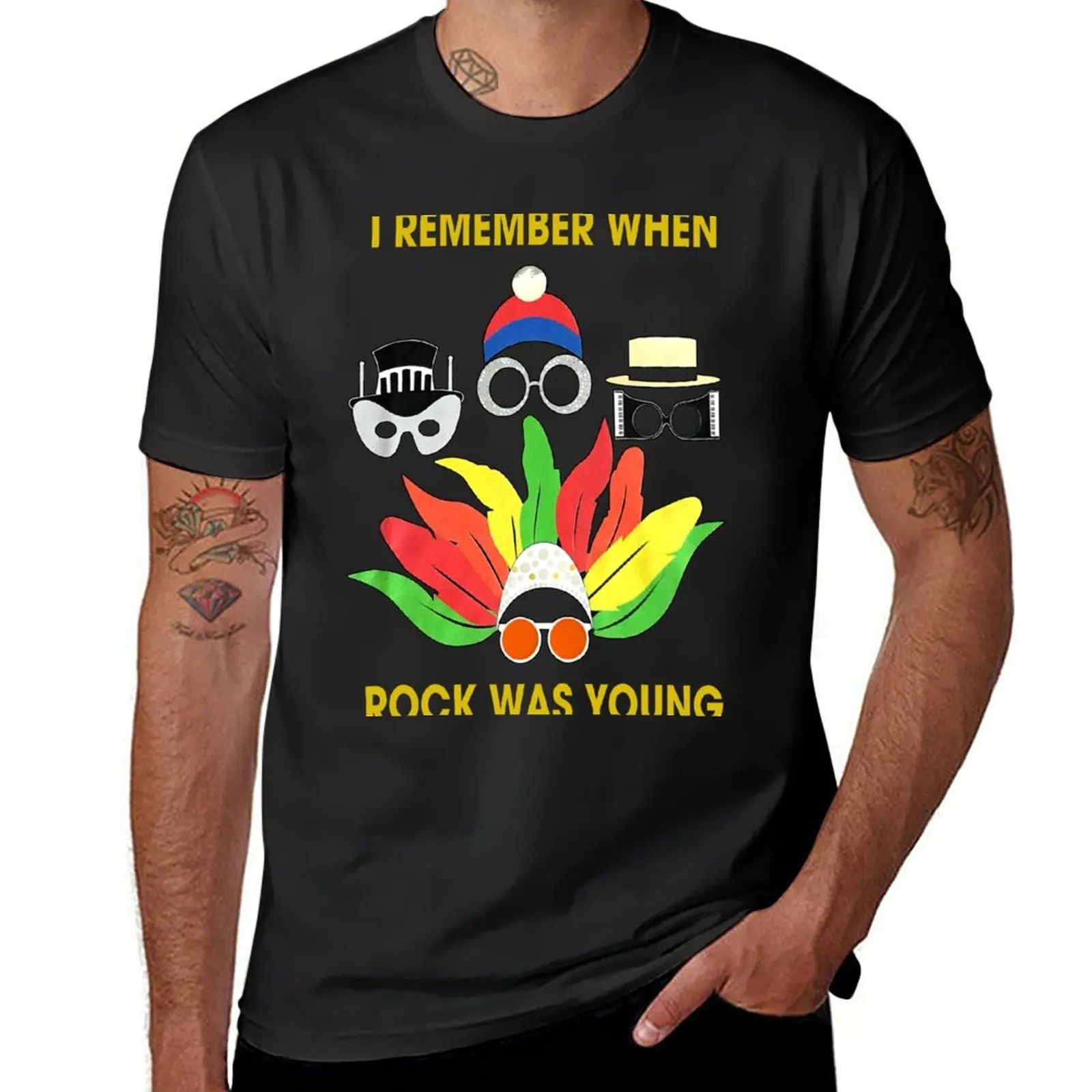 New I remember when rock was young yellow Farewell elton john gift for fans and lovers T-Shirt