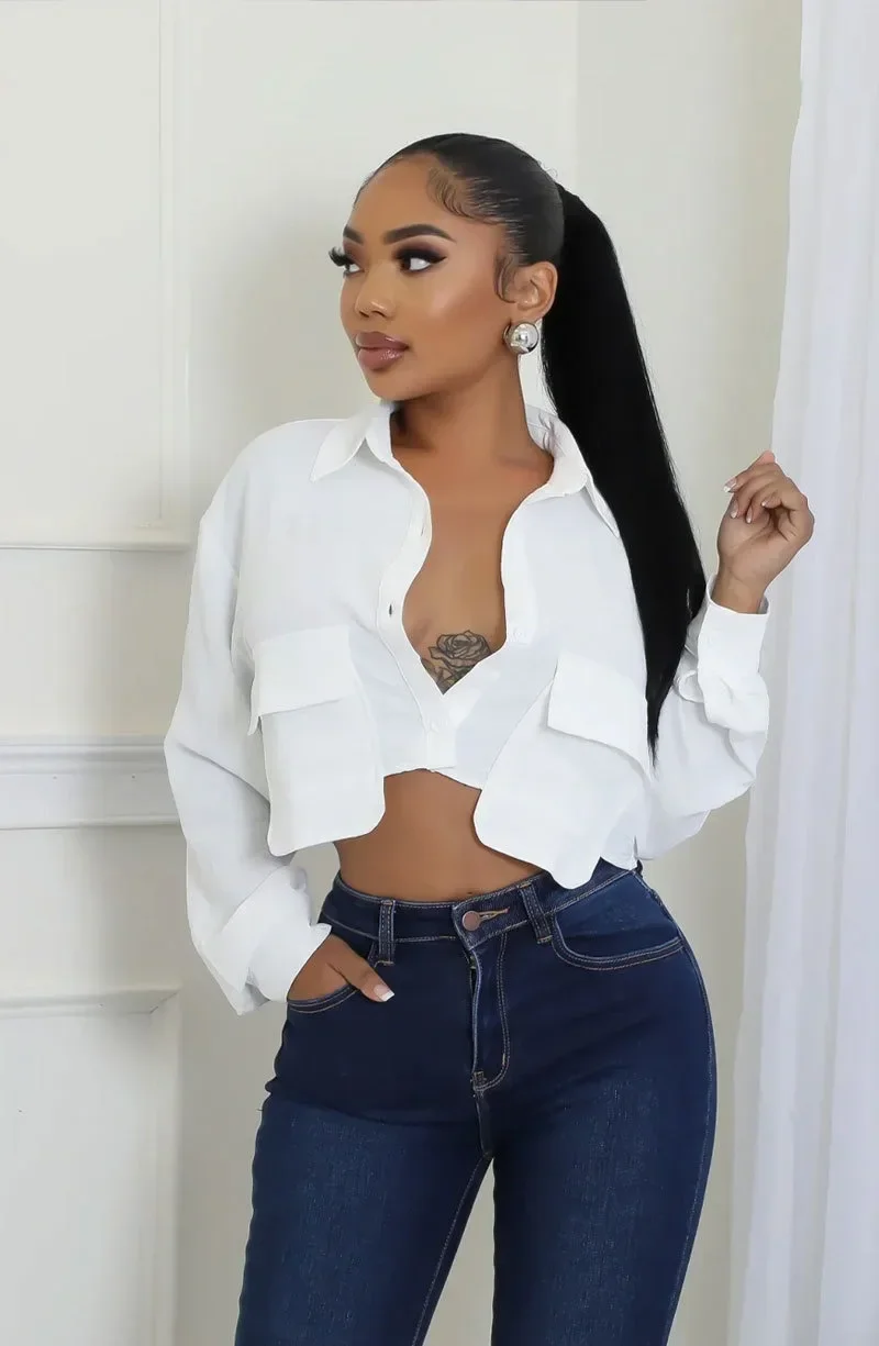

GUWU Fashion Fall Streetwear Women Shirts Single Breasted Pocket Front Irregular Long Sleeve Mini Blouse Holiday Shirt Tops