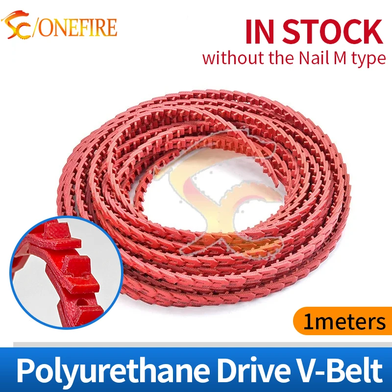 1meters without the Nail M Width 10mm color red polyurethane v-belt Free Shipping