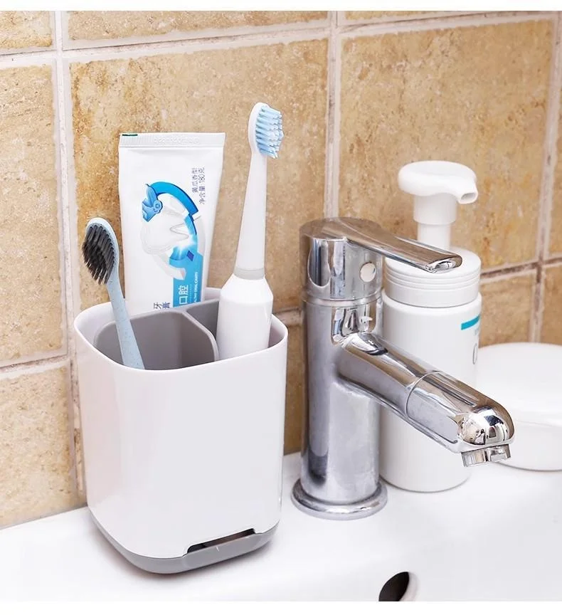 Home Toothbrush Bathroom Toothpaste Detachable Holder Desktop Storage Box with Drainage Bathroom Organizer Storage Rack