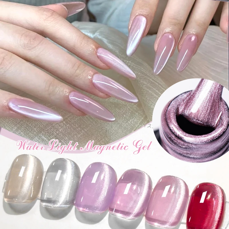 7ML Water Light Cat Magnetic Gel Nail Polish First Love Series Manicure DIY Art Nude Pink Jelly Glass Nails Varnish Design
