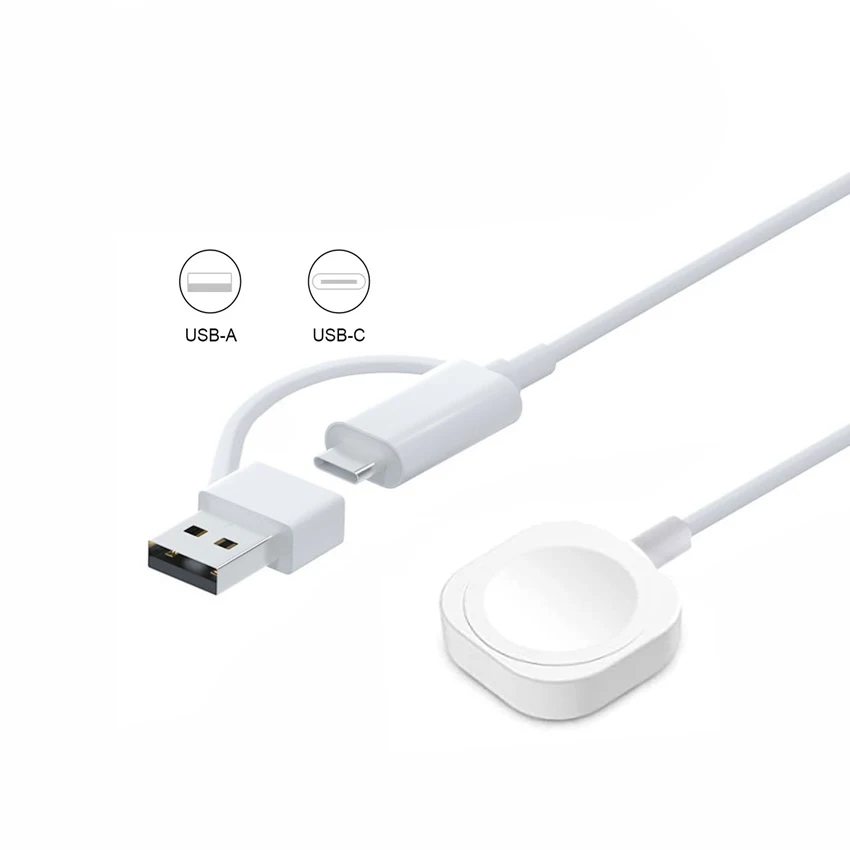 USB & TYPE-C Dual Port Magnetic Charger Cable For Apple Watch Series 8 7 6 5 4 3 2 SE Ultra PD Fast Charging Cable for iWatch