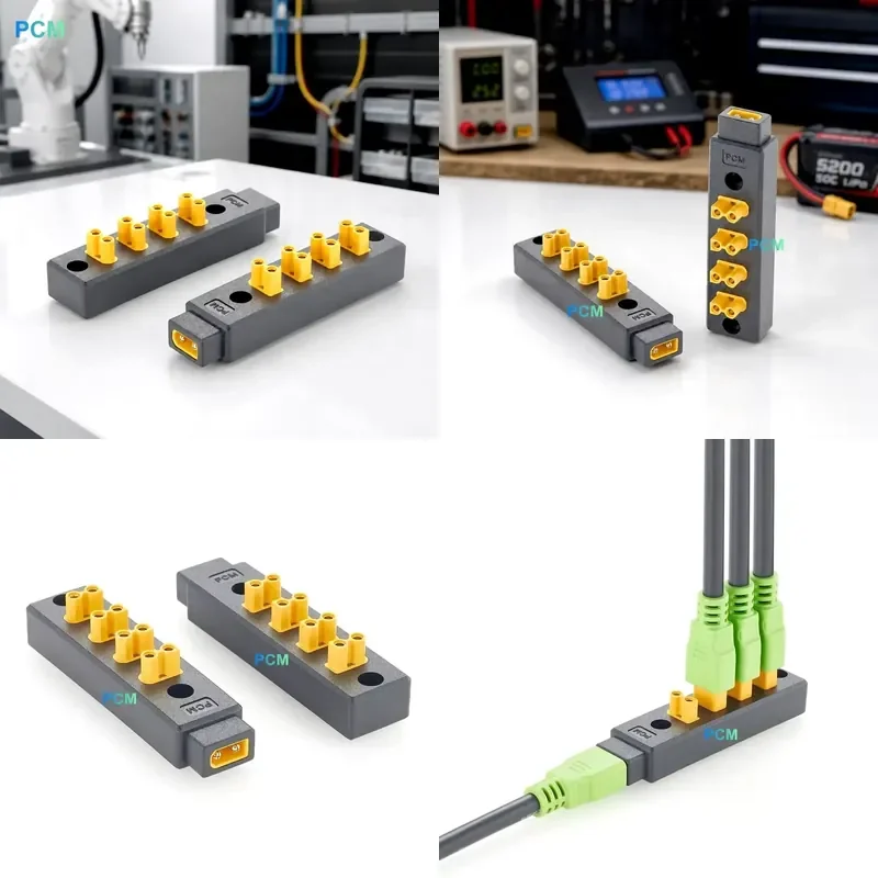 XT30 Power Distribution Board 4-Port Female Molded PDB Adapter, suitable for solar panels, remote control cars,