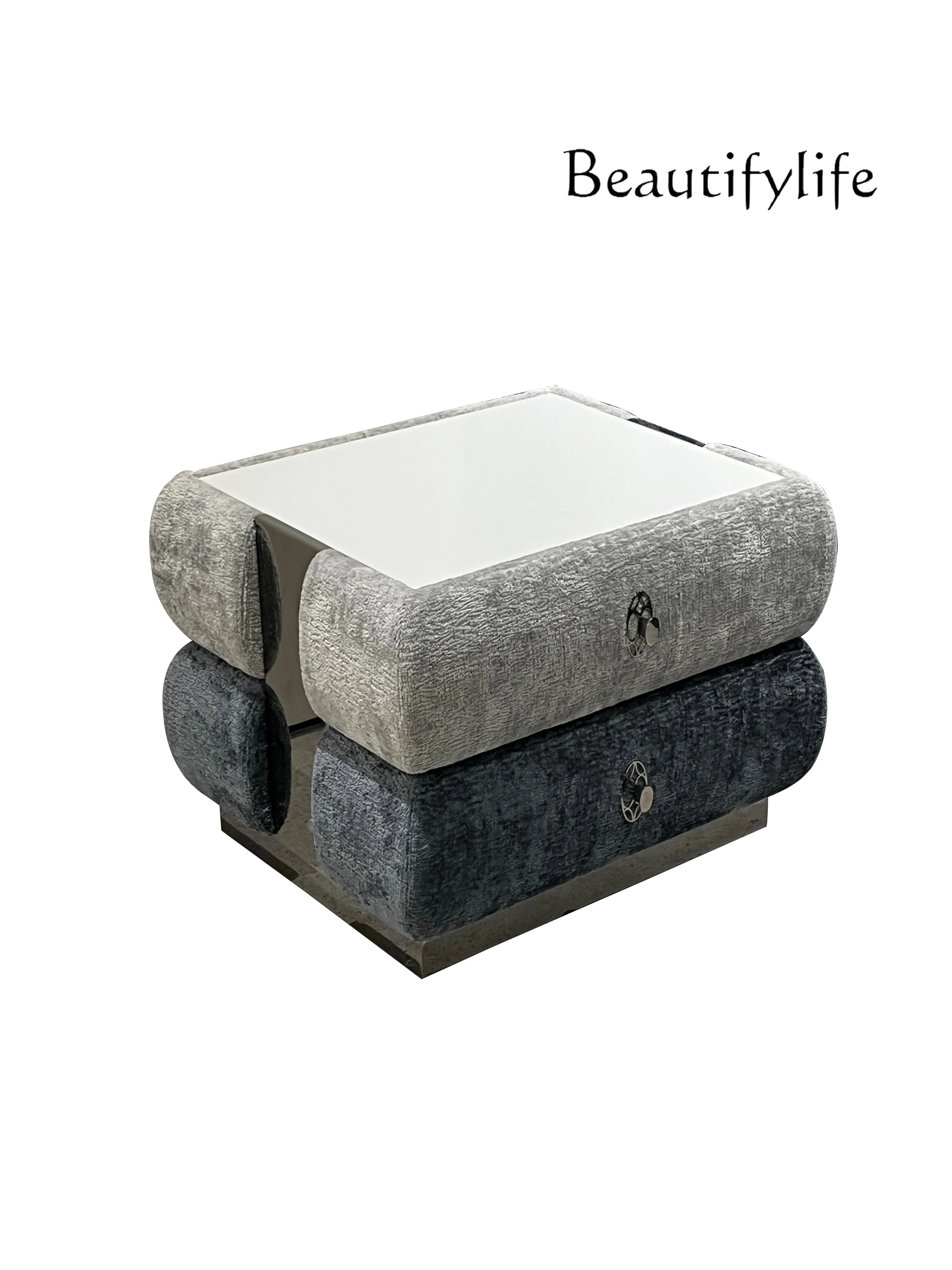 

Italian light luxury bedroom home bedside table modern minimalist high-end solid wood bedside cabinet