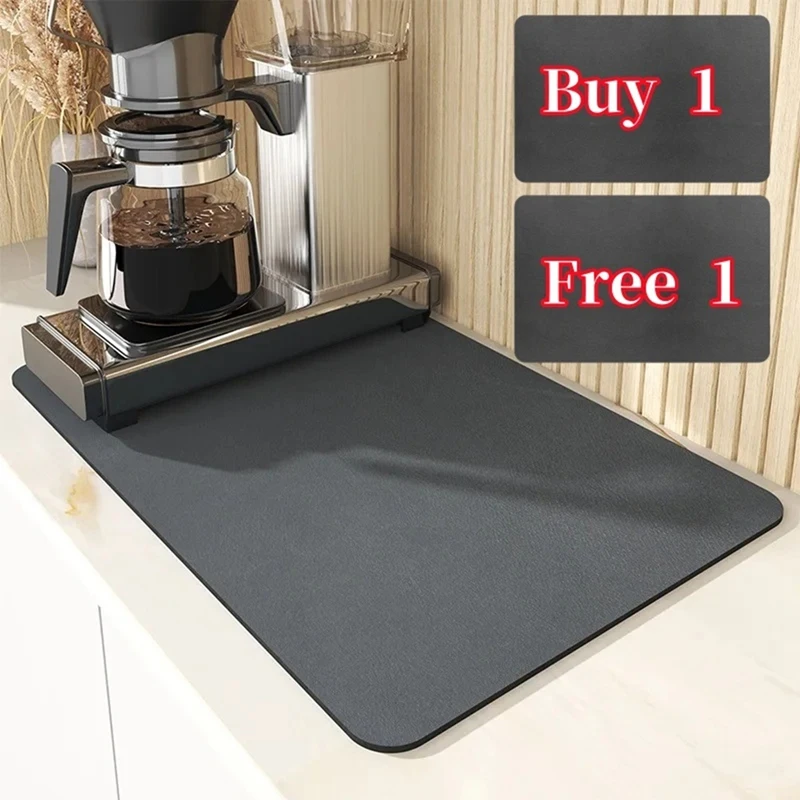 Super Absorbent Kitchen Mats Non-Slip Drain Coffee Bowl Drying Mats Quick-Dry Bathroom Drain Mats Plate Mats-A27R