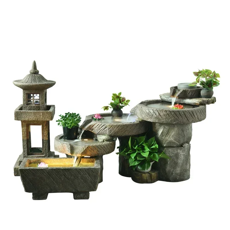 Indoor rockery stone flowing water courtyard home garden office balcony landscaping view lucky circulating water  ornament