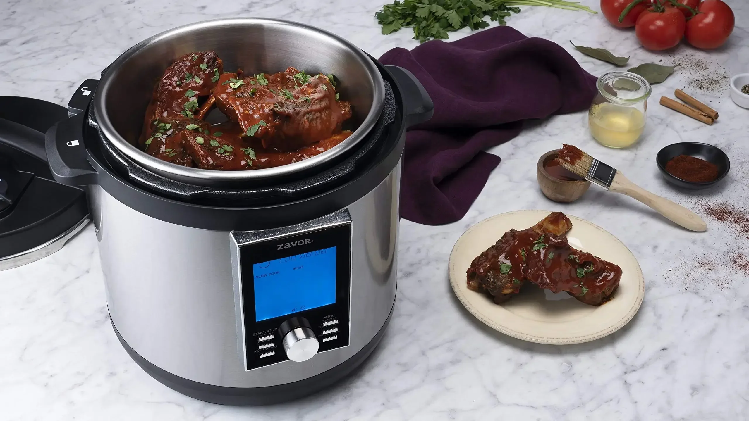 

Zavor LUX LCD 8 Quart Programmable Electric Multi-Cooker: Pressure Cooker, Slow Cooker, Rice Cooker, Yogurt Maker, Steamer and M