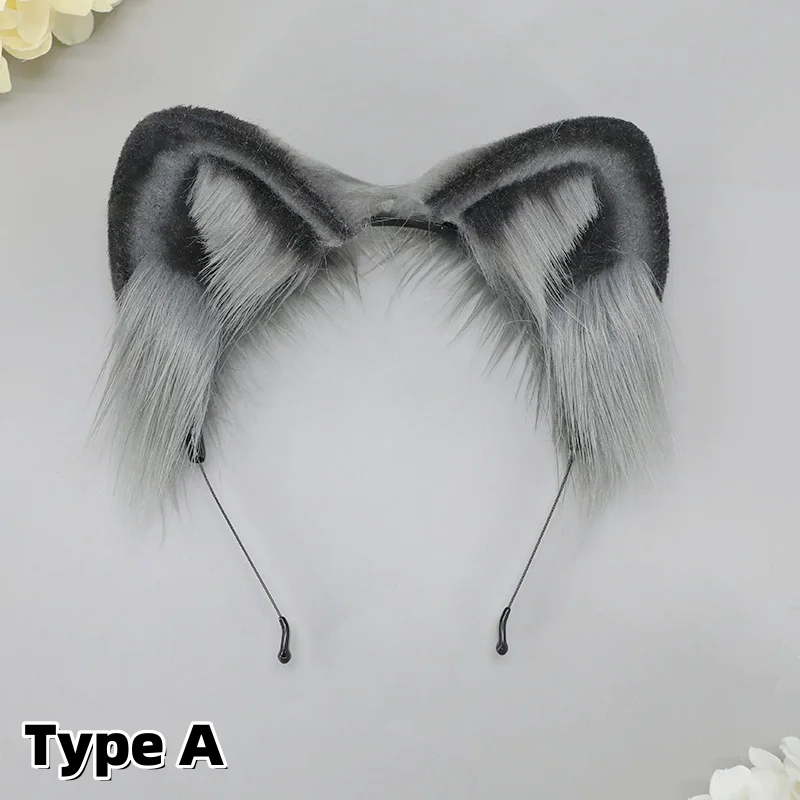 New Faux Animal Dog Ear Plush Headpiece Anime Night Party Headband Lolita Cosplay Prop KC Cat Ear Hairband for Boys and Girls