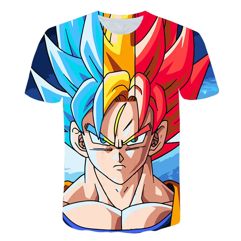 Japan Anime Dragon Ball Goku T-shirt Kids T Shirts Y2K Streetwear Men\'s Tops Vegeta Tee Boys\' Cosplay Short Sleeve Soft Clothing