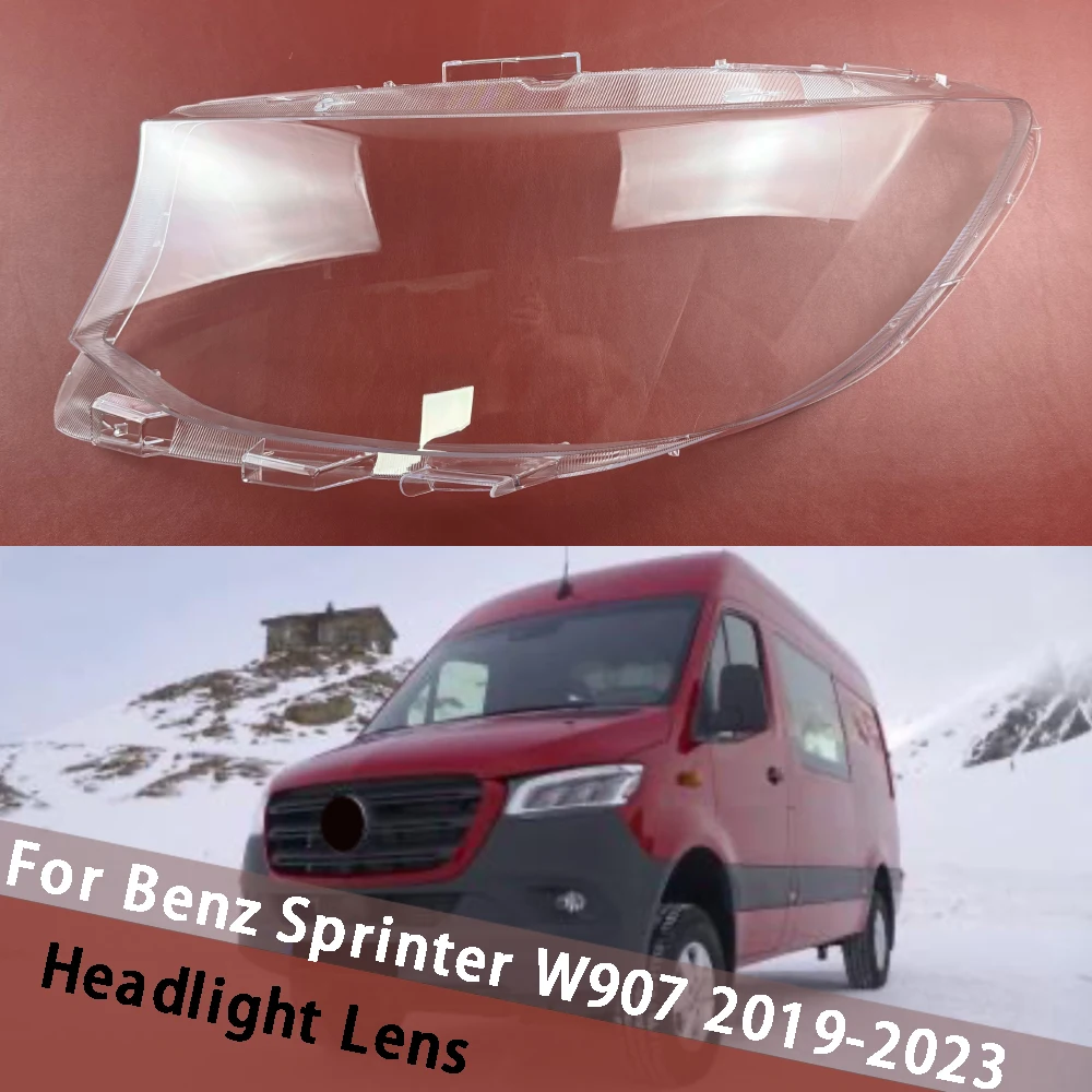 

For Mercedes-Benz Sprinter W907 2019-2023 (High) Clear Headlamp Cover Lamp Shade Front Headlight Shell Lampshade Lens Shell