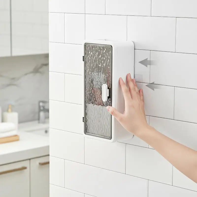 Wall Mounted Bathroom Toothpaste Storage Box Ventilated Quick Dry Organizer for Washroom Daily Use