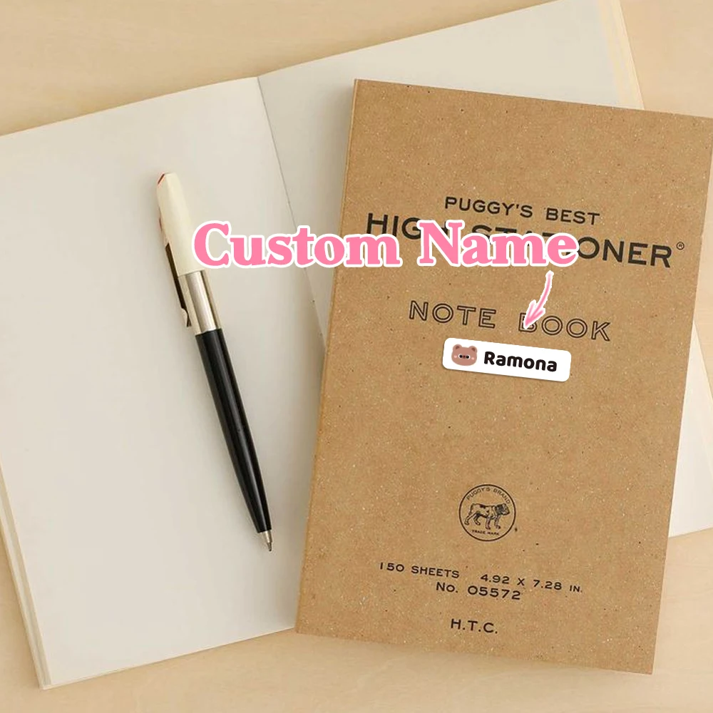 Custom animal Name Sticker,Transparent Waterproof Stickers for Kids,diy Name Labels for School Bag Bottles Pen Box  Mug Uniform view 4