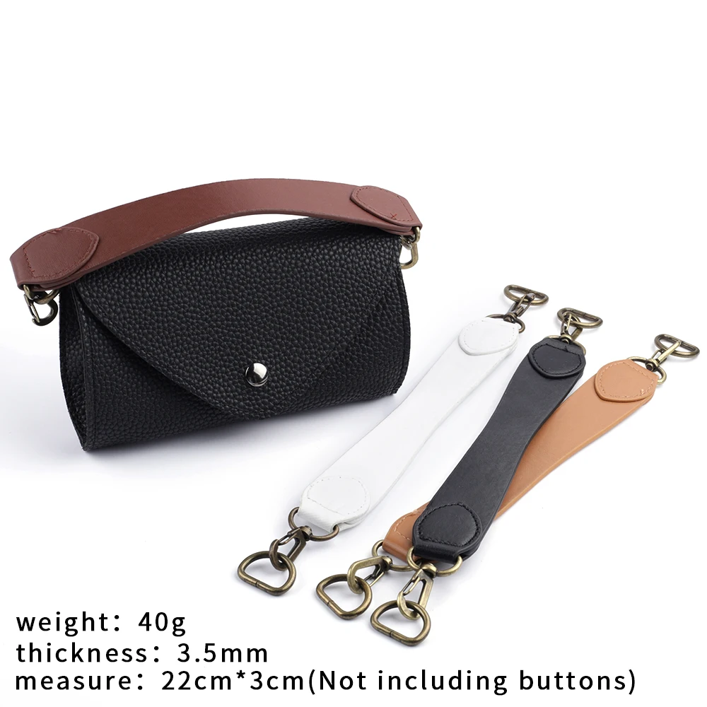 22CM PU Leather Short Handle Strap Handbag Strap Short Coin Purse Strap Handmade Stitching Replacement Bag Accessories for Women