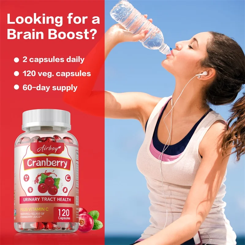 Capsule di mirtillo rosso: aiuta a pulire e proteggere il tratto urinario, ridurre la frequenza urinaria, la salute della vescica, migliorare l'immunità