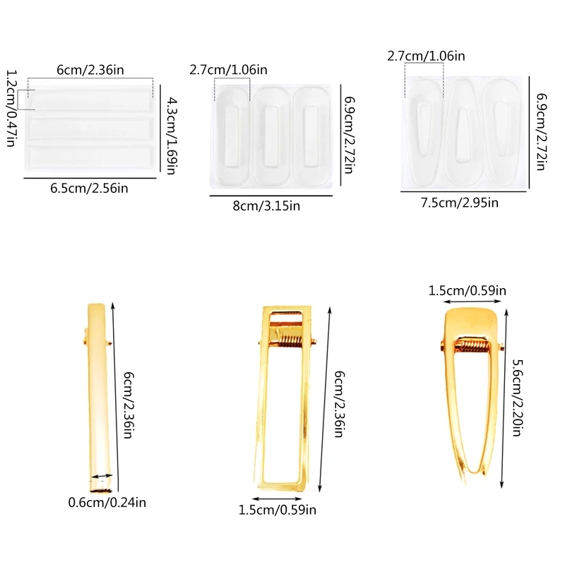 Moldes resina silicona para fabricación joyas, molde horquilla para artesanal, llavero con Clip para