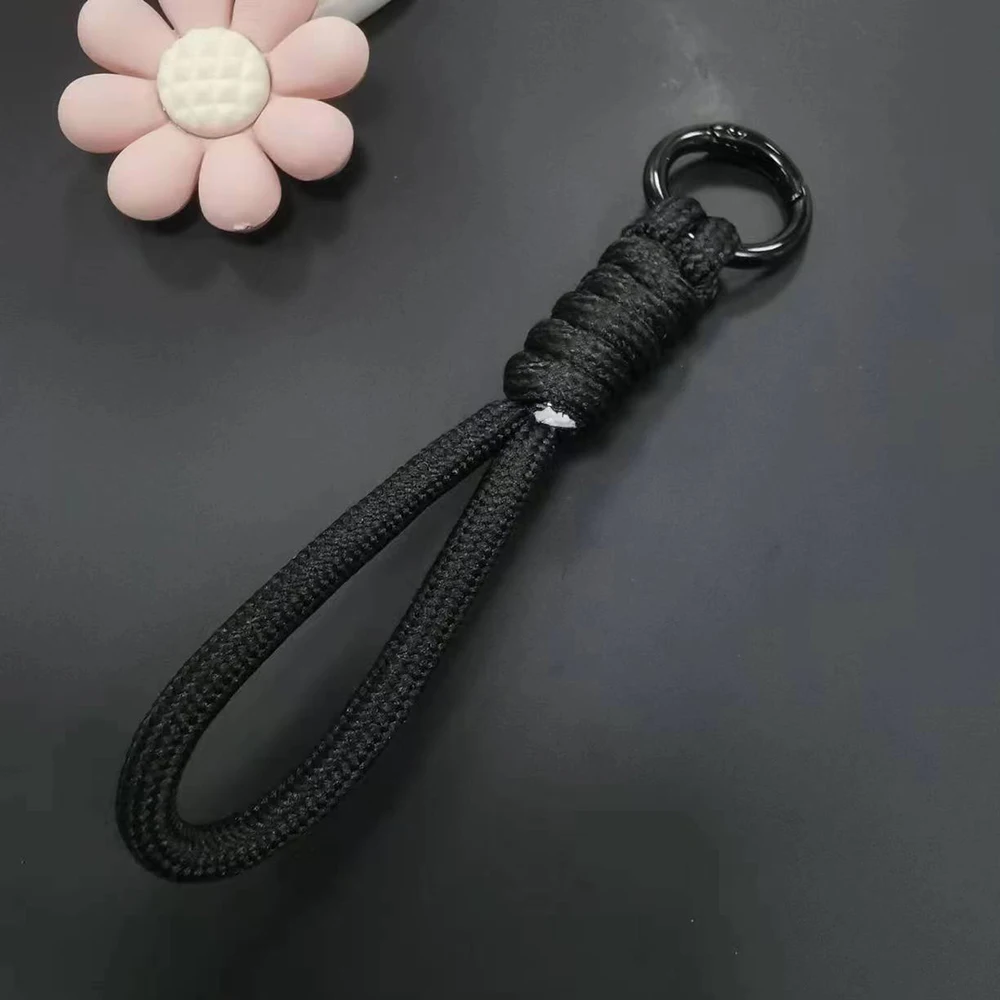 12cm Paracord Braided Woven Keychain Wrist Rope Phone case Anti-lost Rope Strap Key Ring Tactical Survival Tool Backpack Buckle