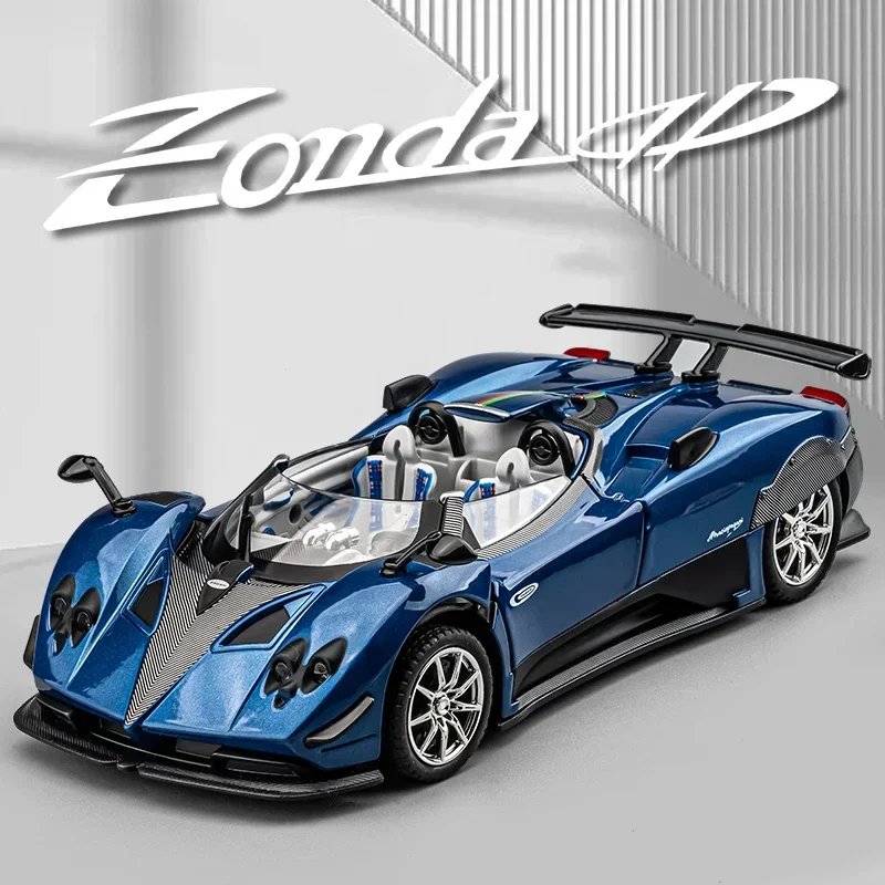 1:24 zonda hp barchetta supercar liga modelo de carro som e luz puxar para trás brinquedo das crianças colecionáveis presente aniversário