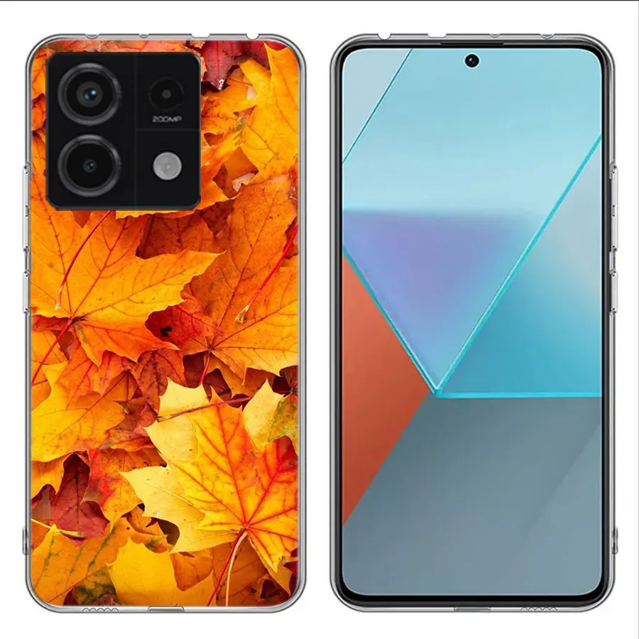 Autumn leaves, red maple leaves Clear Phone Case For Xiaomi Redmi Note 11 11S 11T 11E 10 10S 9 9S 9T 8 8T Pro 7 K70 K60 K20 TPU