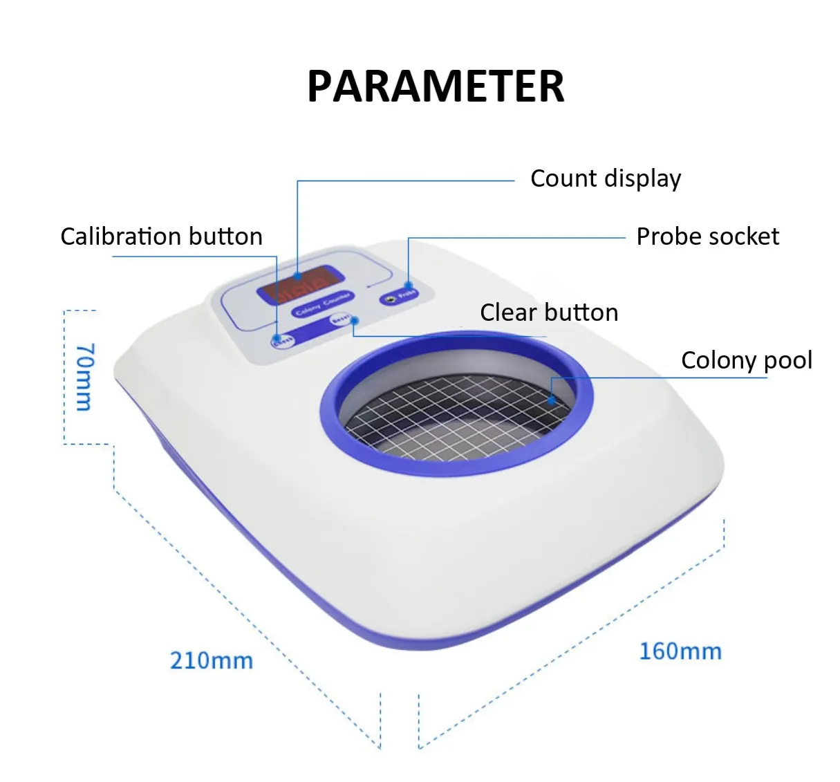 Automatic Digital Rechargeable Pen Type Bacteria Colony Counter JL-1C