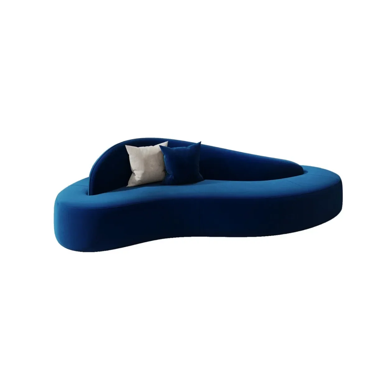 Curved double-sided seat, sofa small apartment, blue Nordic curved sofa