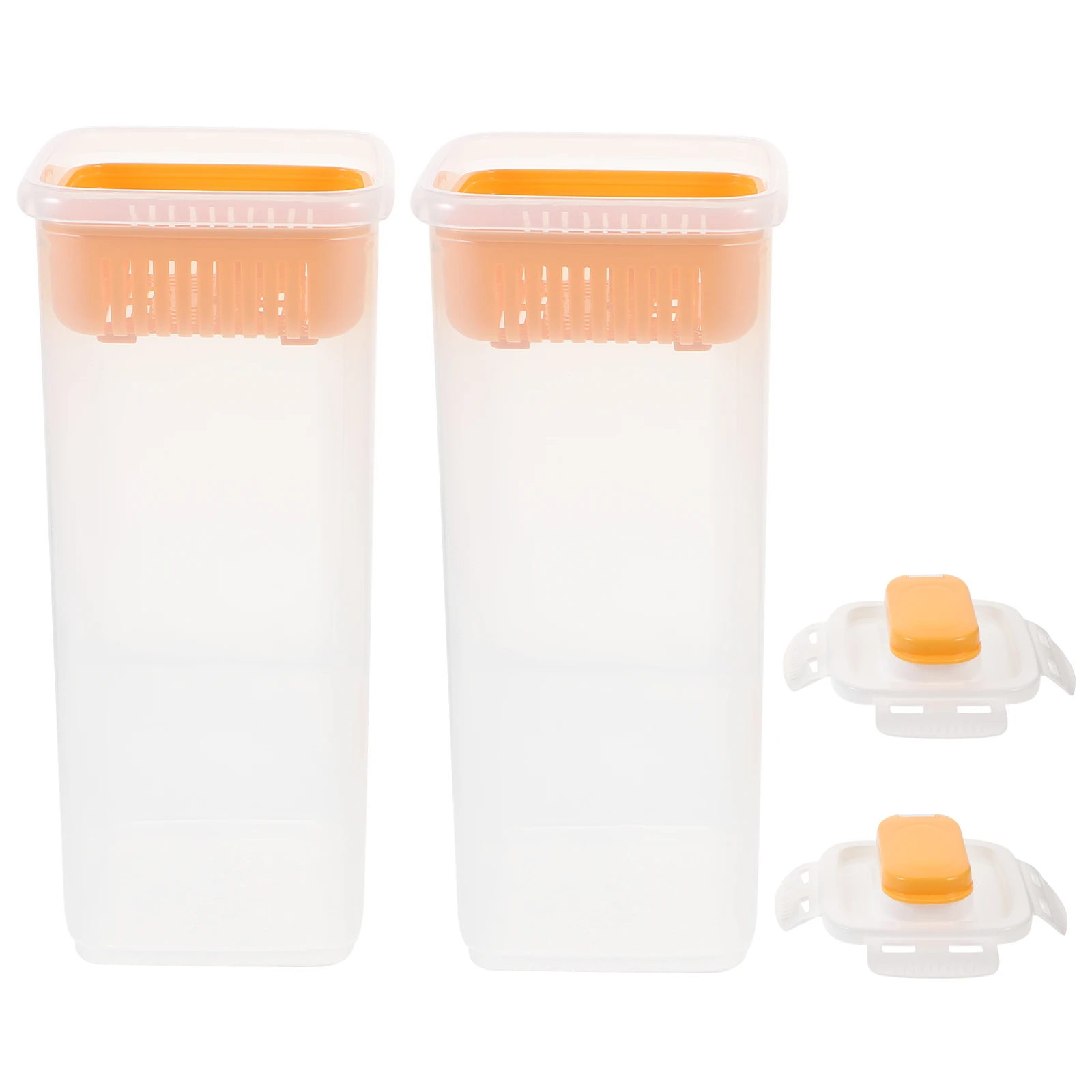 

2Pcs Laundry Powder Storage Box 1700ml Large Capacity Refillable Detergent Bottle Transparent Container Household Practical
