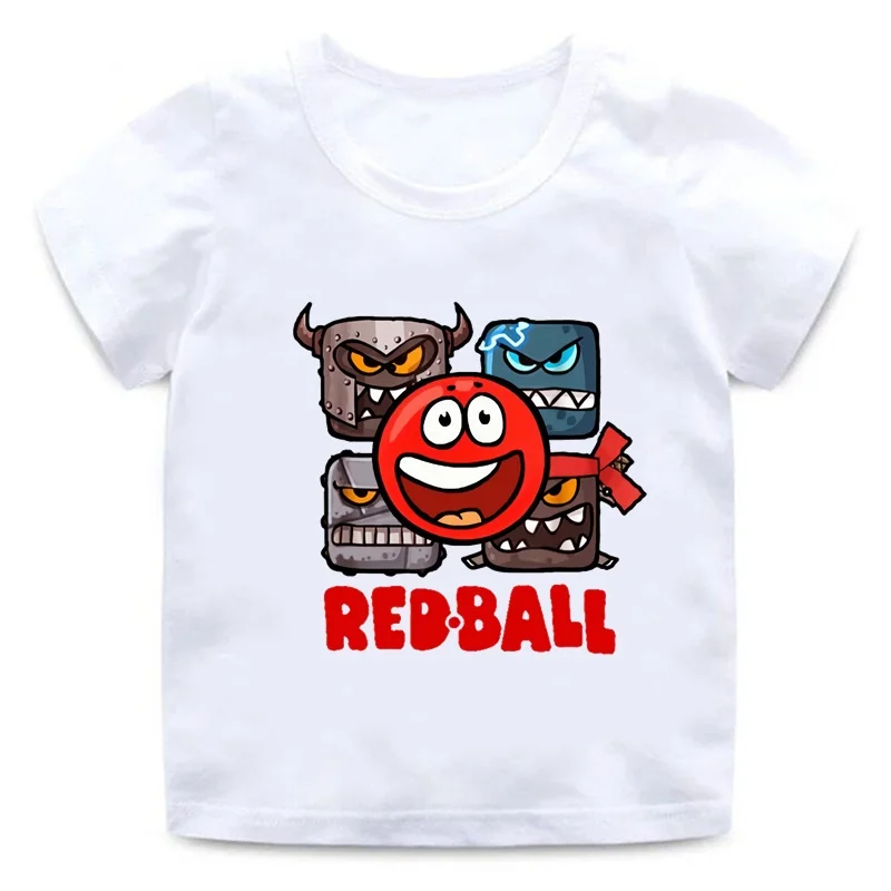 Red Ball 4 Print Cartoon Game Funny Kids Summer Casual Tops Men Women Adults Children Boy Gril Kids Parent Child Cotton T shirt