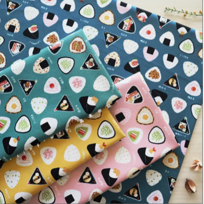 

100% Cotton Thicken Fabric, Soft Breeze Rice Ball Print, Handmade DIY Bag Back Cushion Pillow Cloth, M18
